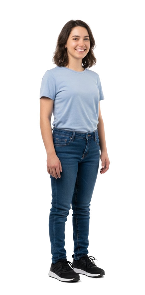 Jeune femme souriante se tenant debout avec confiance